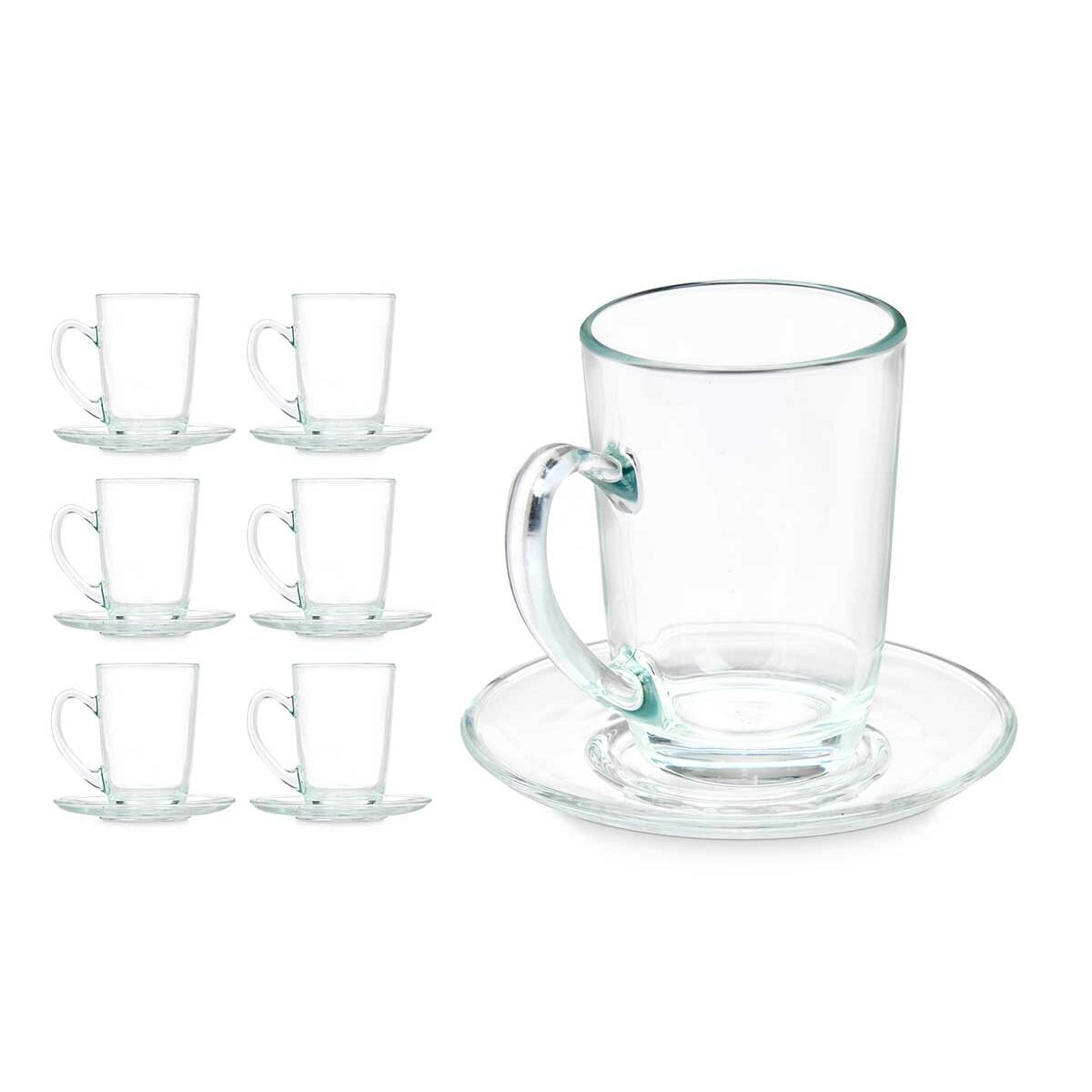 Tazza con Piatto Vivalto Trasparente Vetro 200 ml (6 Unità) - Immagine 2