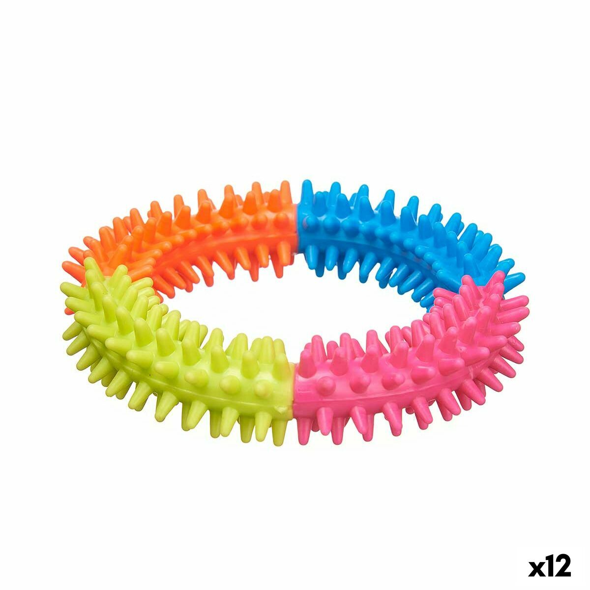 Giocattolo da mordere per cani Mascow 12,5 x 2,5 x 12,5 cm Anello di fissaggio (12 Unità)