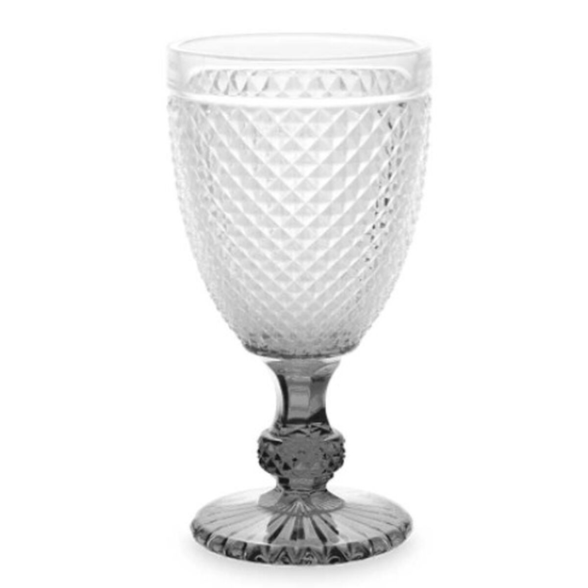 Calice Vivalto Trasparente Antracite Vetro 256 ml Diamante (6 Unità) - Immagine 2