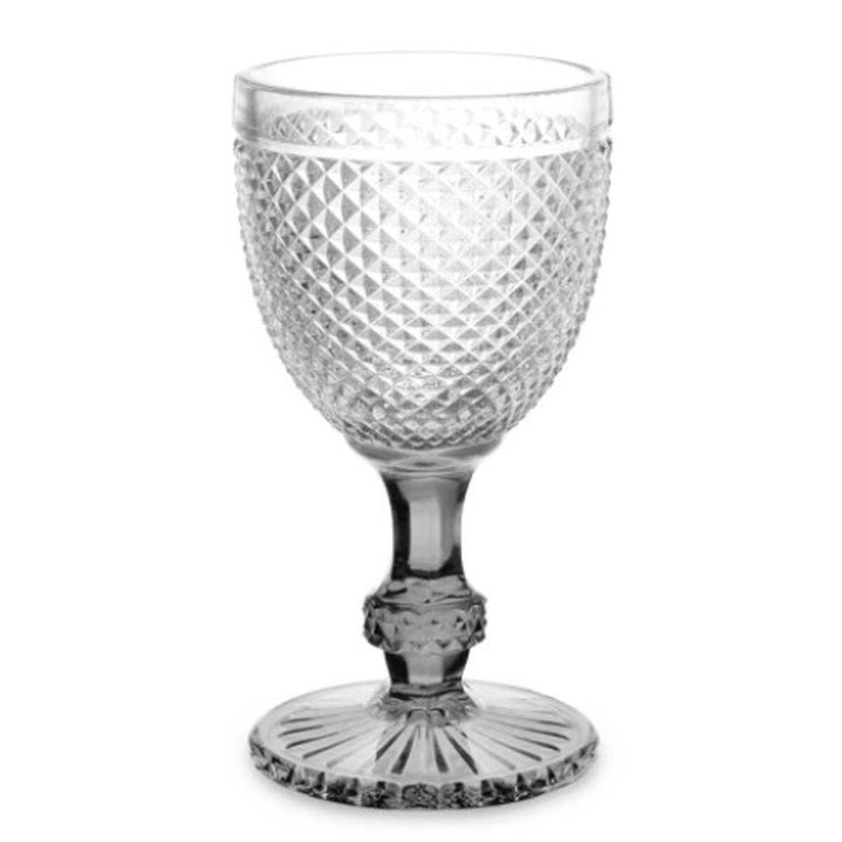 Calice per vino Vivalto Trasparente Antracite Vetro 330 ml Diamante (6 Unità) - Immagine 2