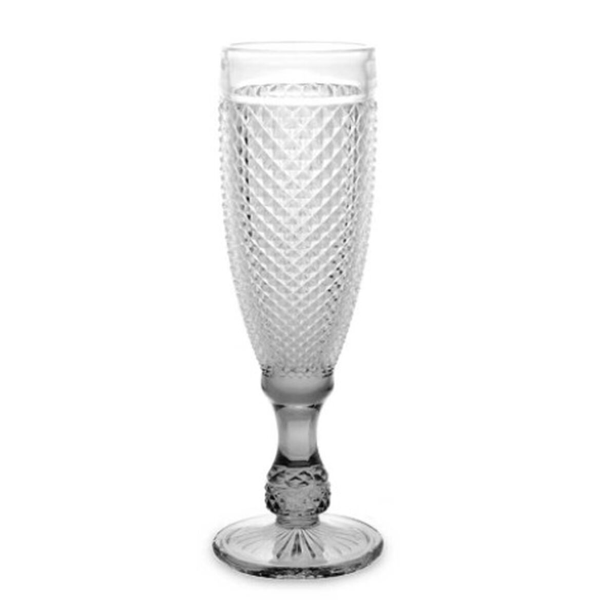Calice da champagne Vivalto Trasparente Antracite Vetro 185 ml Diamante (6 Unità) - Immagine 2