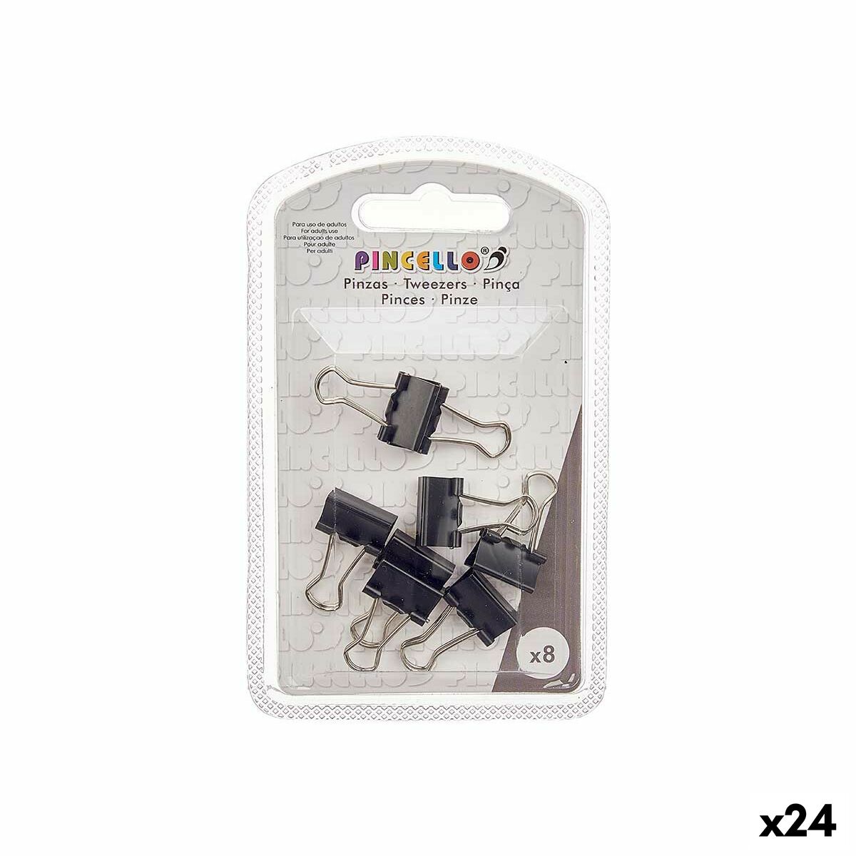 Pinze Pincello Nero Metallo Clip Piccolo (24 Unità)