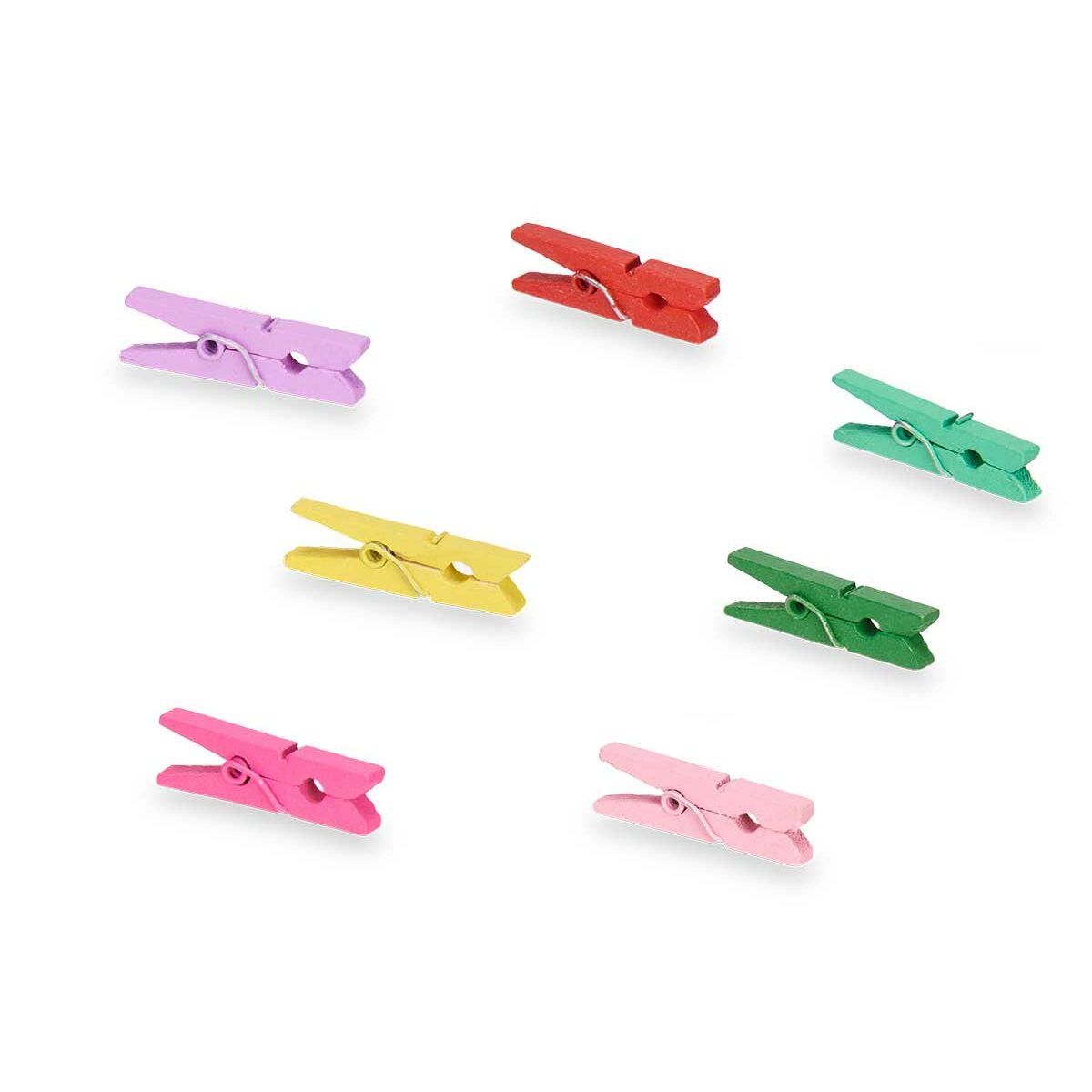 Pinze Pincello Multicolore Legno Piccolo (24 Unità) - Immagine 2