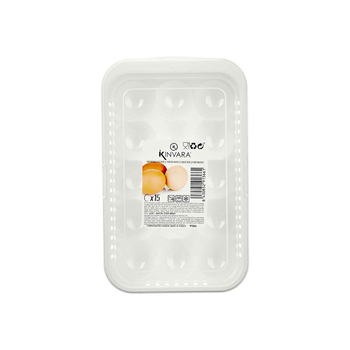 Porta uova Kinvara Bianco Trasparente Plastica 17,5 x 7 x 28,5 cm (12 Unità) - Immagine 3