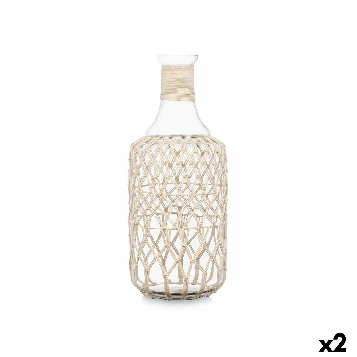 Bottiglia decorativa Gift Decor Bianco Trasparente 20 x 48 x 20 cm 19 x 48 cm Decorativa (2 Unità)