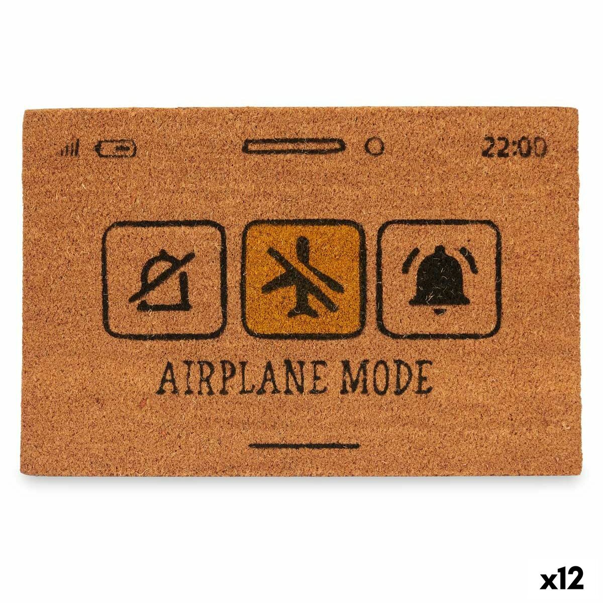 Zerbino Gift Decor Airplane Mode Giallo Nero Naturale PVC Fibra di cocco 60 x 1 x 40 cm (12 Unità)