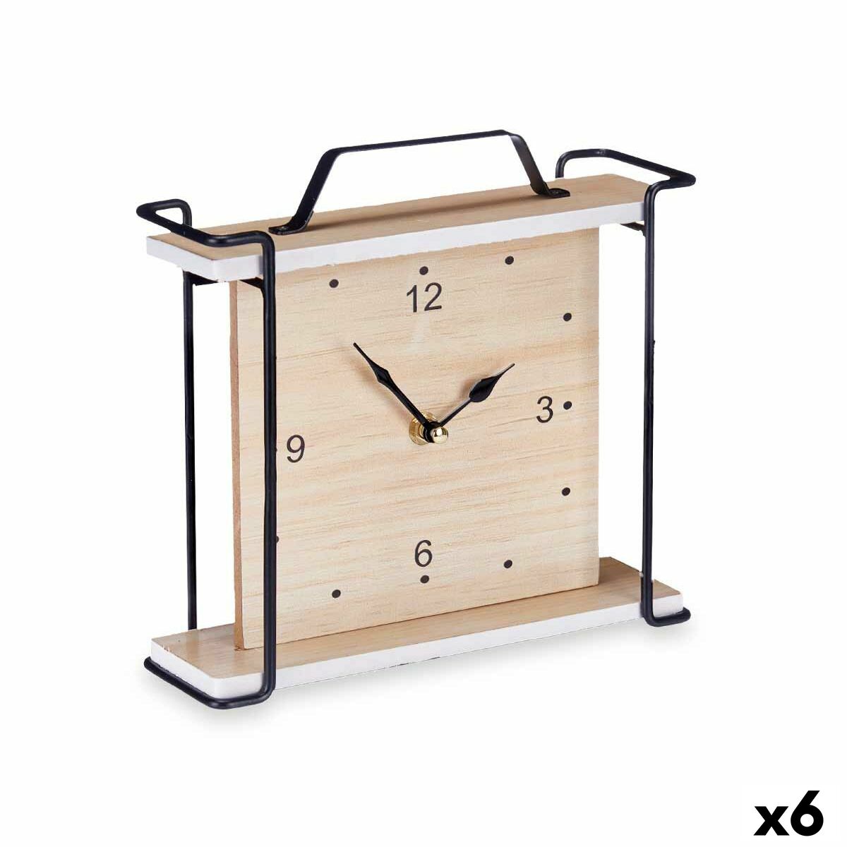 Orologio da Tavolo Gift Decor Nero Legno (6 Unità)