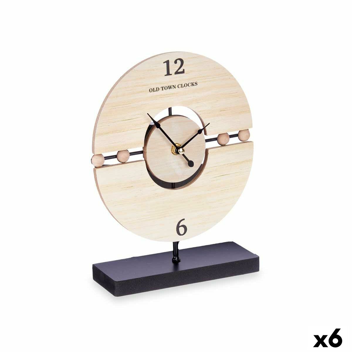 Orologio da Tavolo Gift Decor Nero Legno Palle (6 Unità)