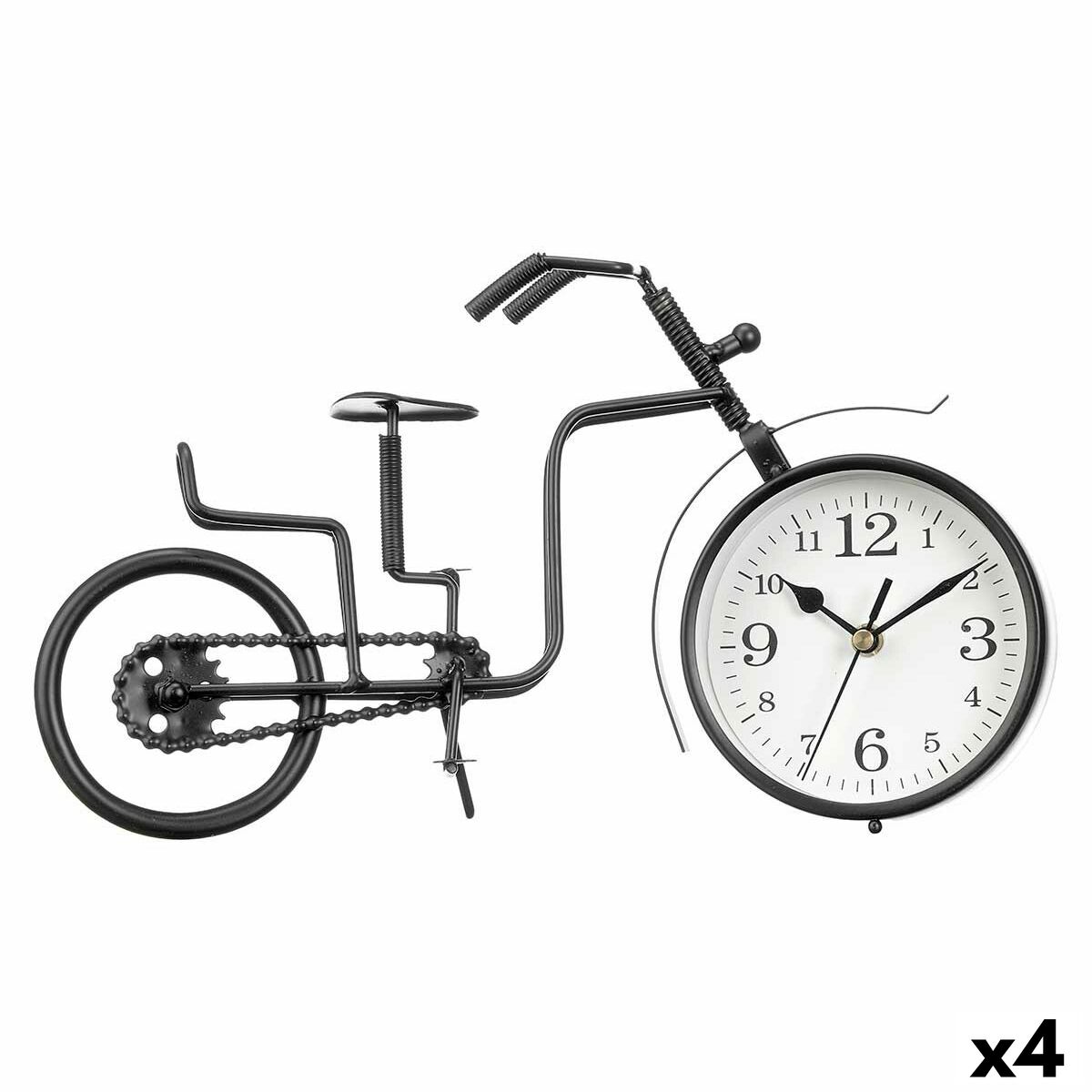 Orologio da Tavolo Gift Decor Nero Bicicletta (4 Unità) - Immagine 1
