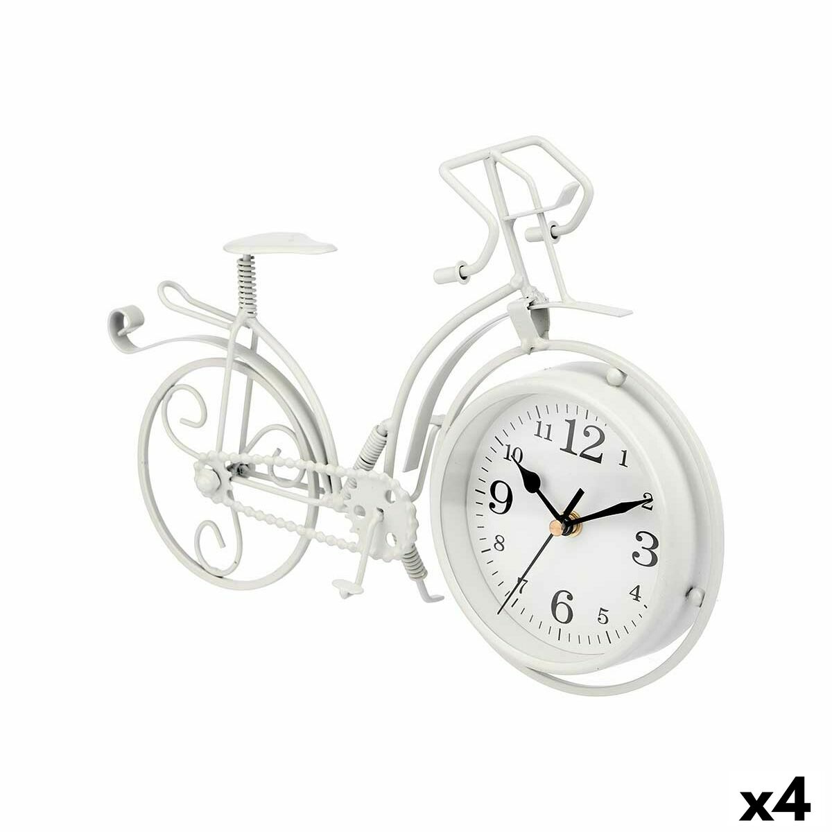 Orologio da Tavolo Gift Decor Bianco Bicicletta (4 Unità)