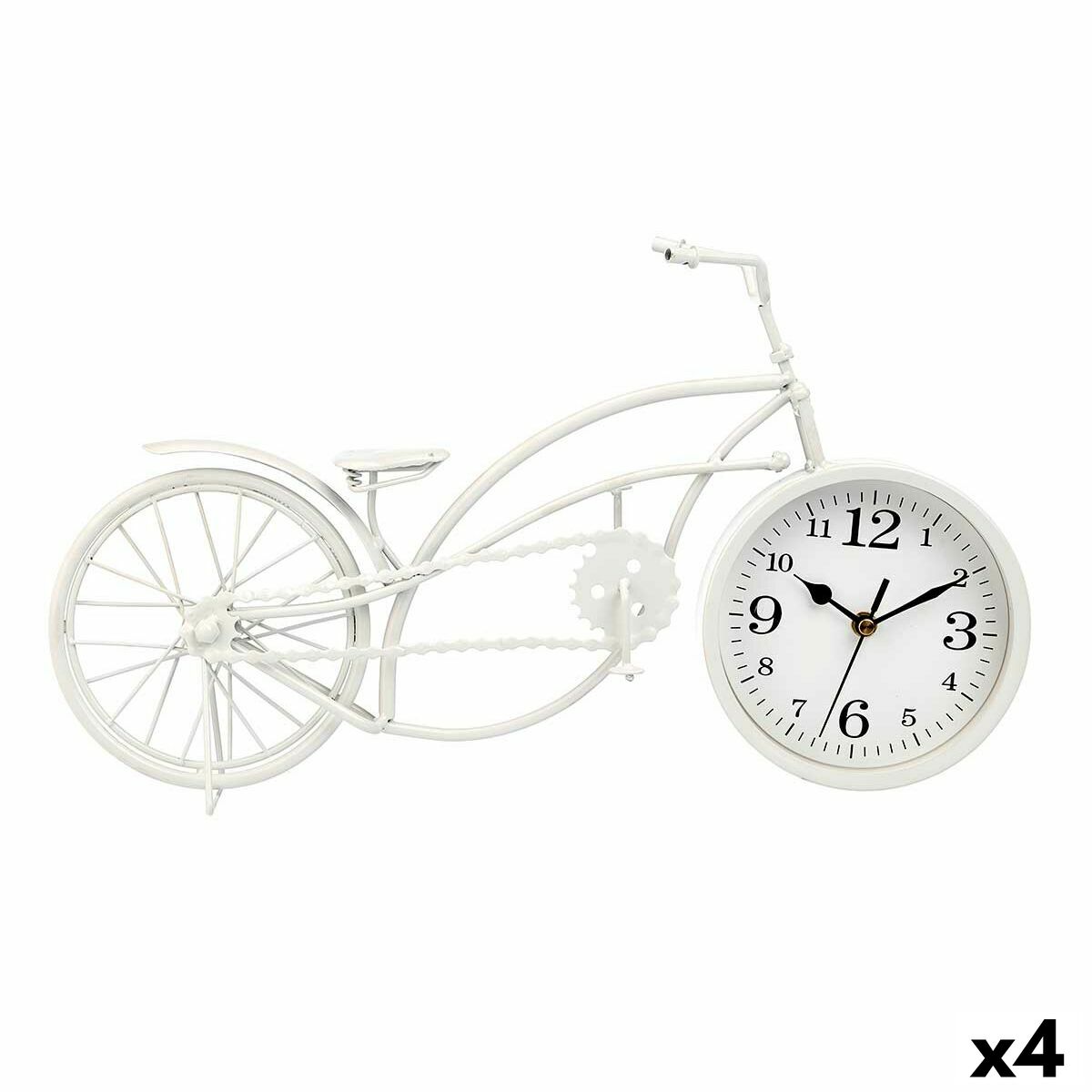 Orologio da Tavolo Gift Decor Bianco Bicicletta (4 Unità)