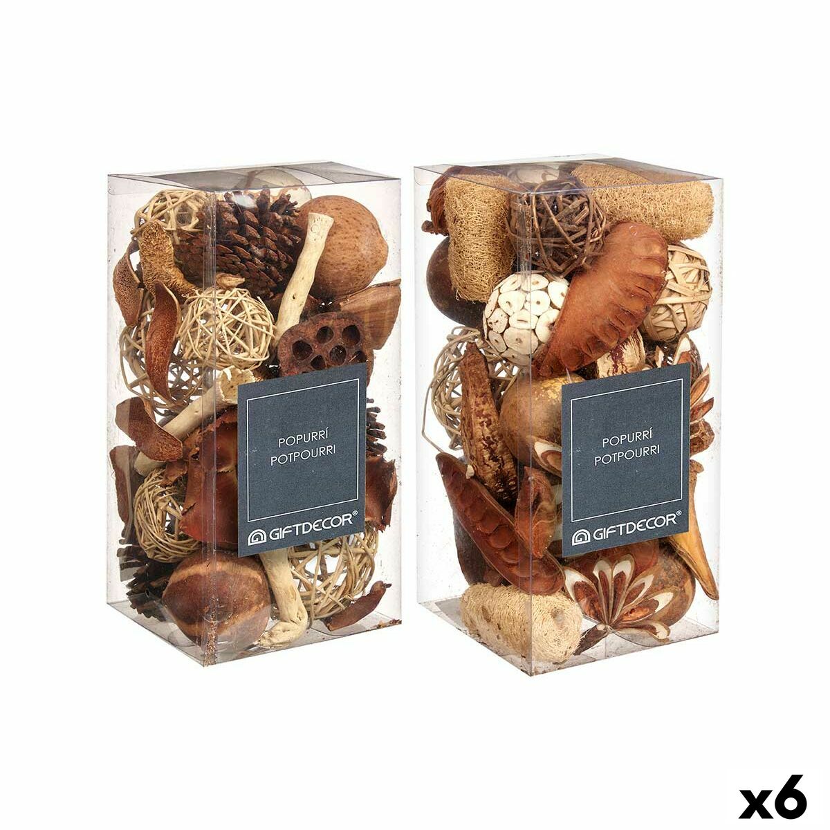 Potpourri Decorativo Gift Decor Bianco Marrone Rosso 14 x 30,5 x 14 cm (6 Unità)