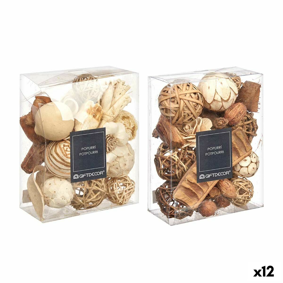 Potpourri Decorativo Gift Decor Bianco Marrone 16 x 21 x 7 cm 16 x 21 x 7,5 cm (12 Unità)