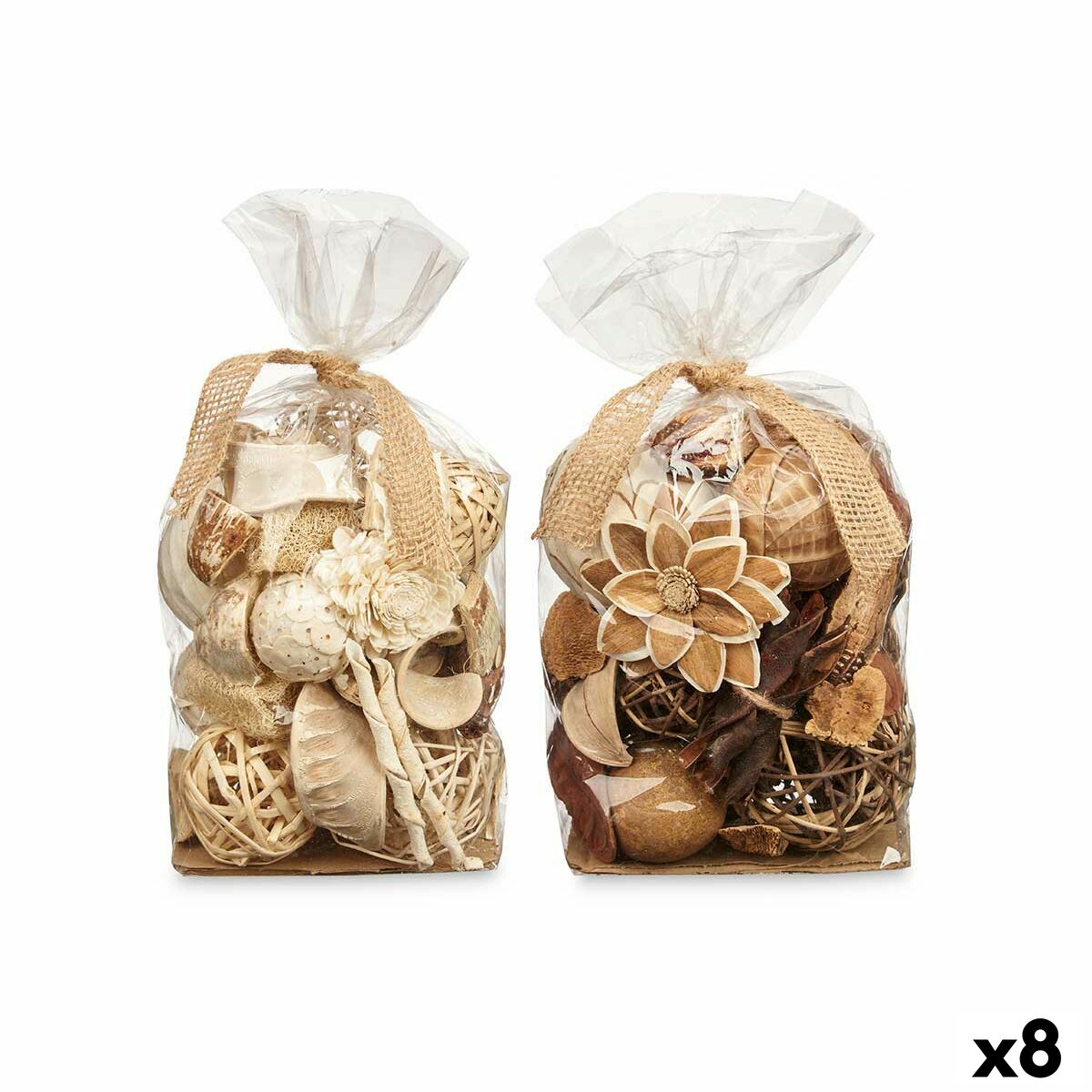 Potpourri Decorativo Gift Decor Bianco Marrone 19 x 40 x 14 cm (8 Unità)