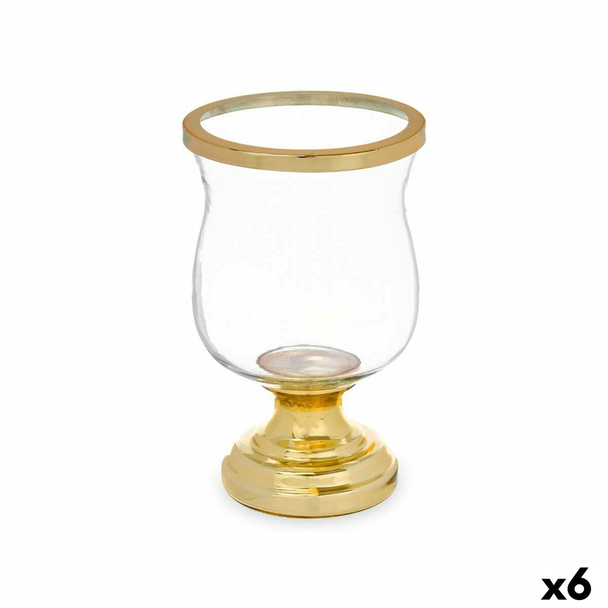 Portacandele Gift Decor Dorato Cristallo Acciaio 15,5 x 26 x 15,5 cm Calice (6 Unità)