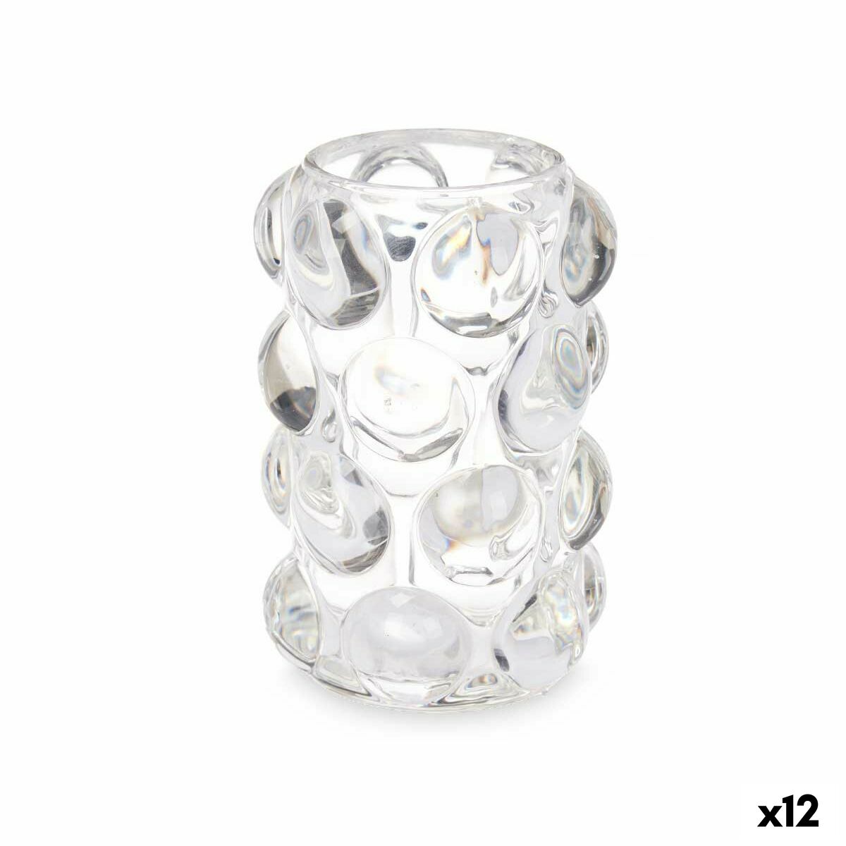 Portacandele Gift Decor Trasparente Cristallo 8,4 x 12,5 x 8,4 cm Microsfere (12 Unità)