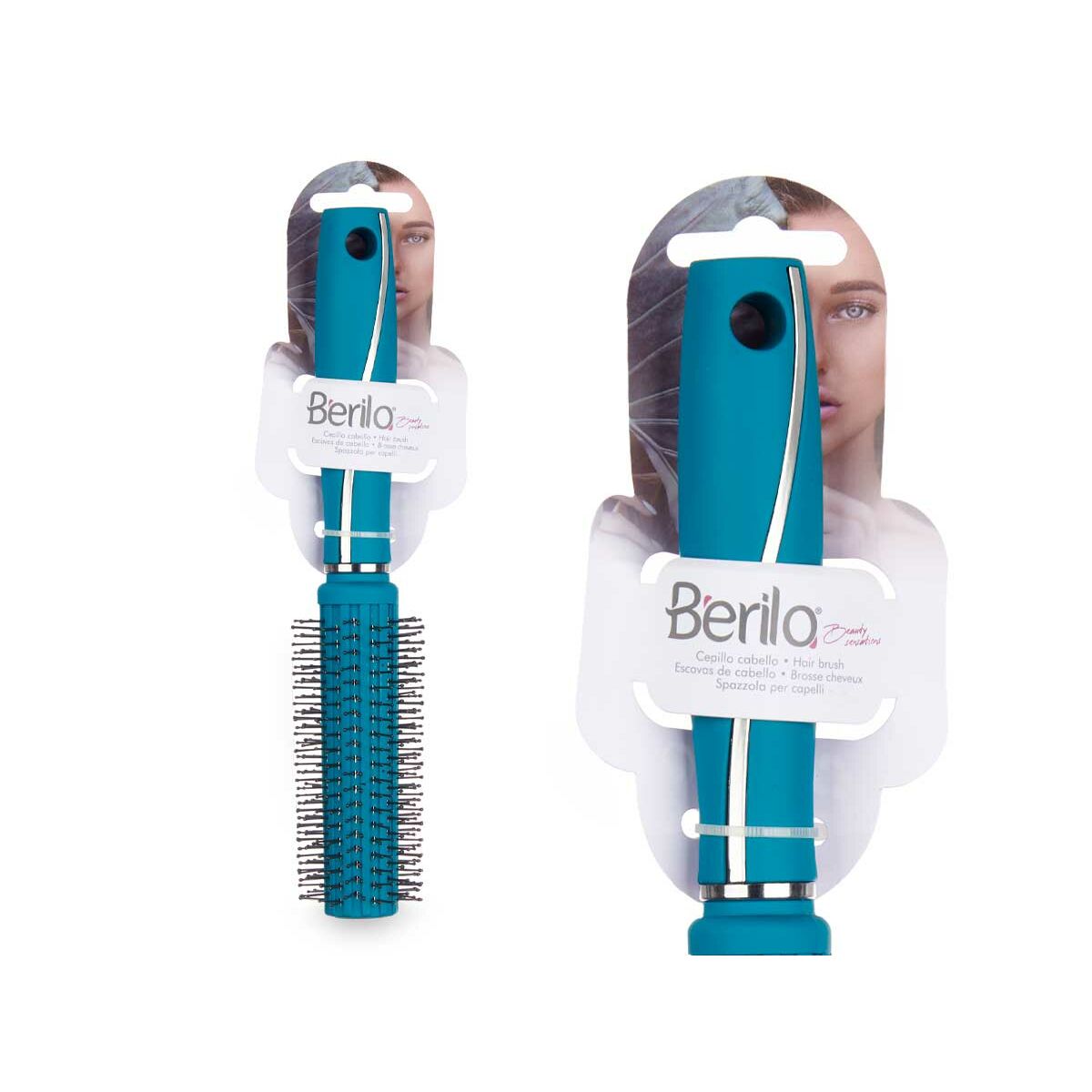 Spazzola Rotonda Berilo Verde Silicone Plastica (12 Unità) - Immagine 4