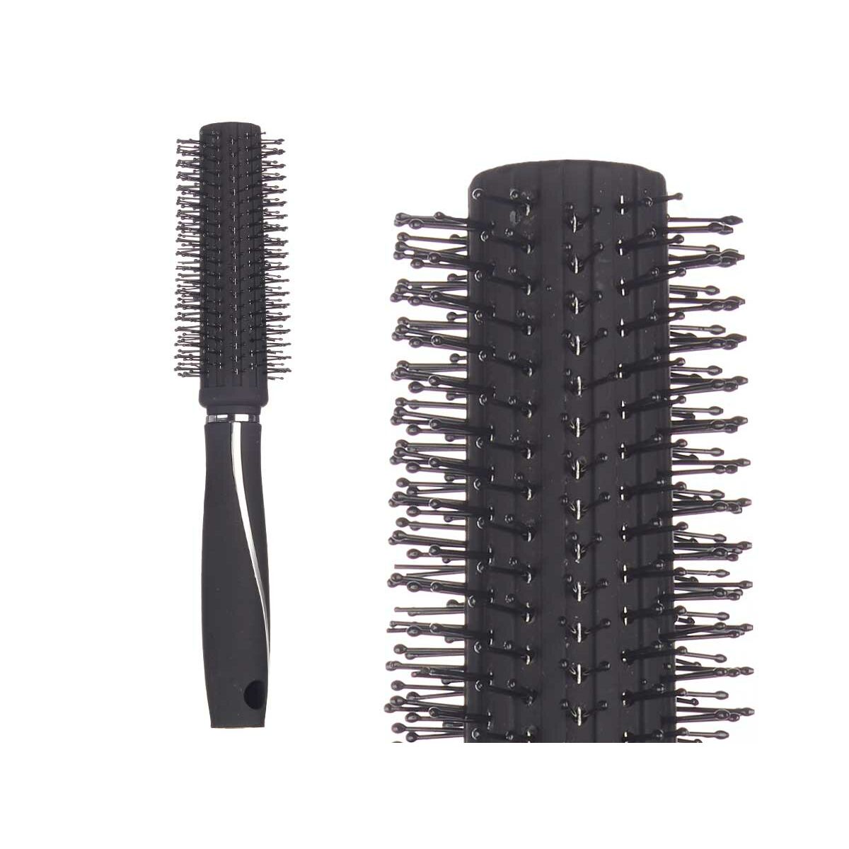 Spazzola Rotonda Berilo Nero Silicone Plastica (12 Unità) - Immagine 3