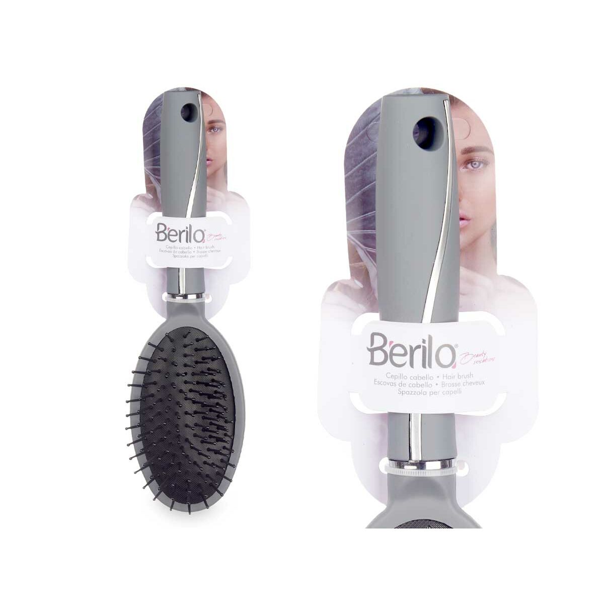 Spazzola Berilo Grigio Silicone Plastica (12 Unità) - Immagine 4