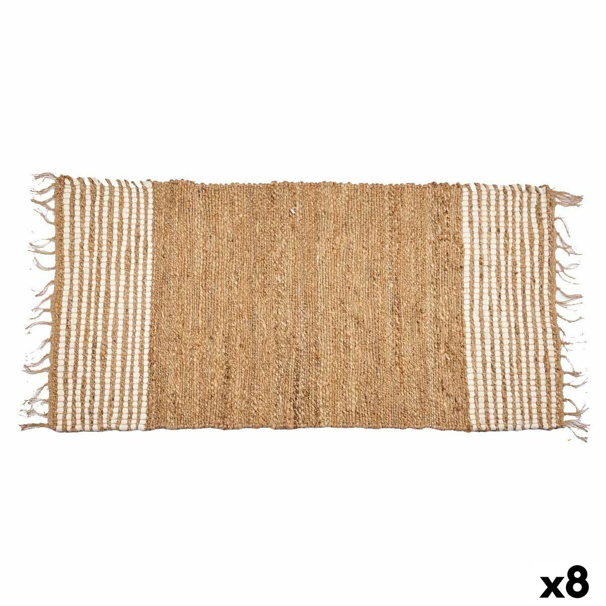 Tappeto Gift Decor Nero Naturale Righe 70 x 1 x 140 cm (8 Unità)