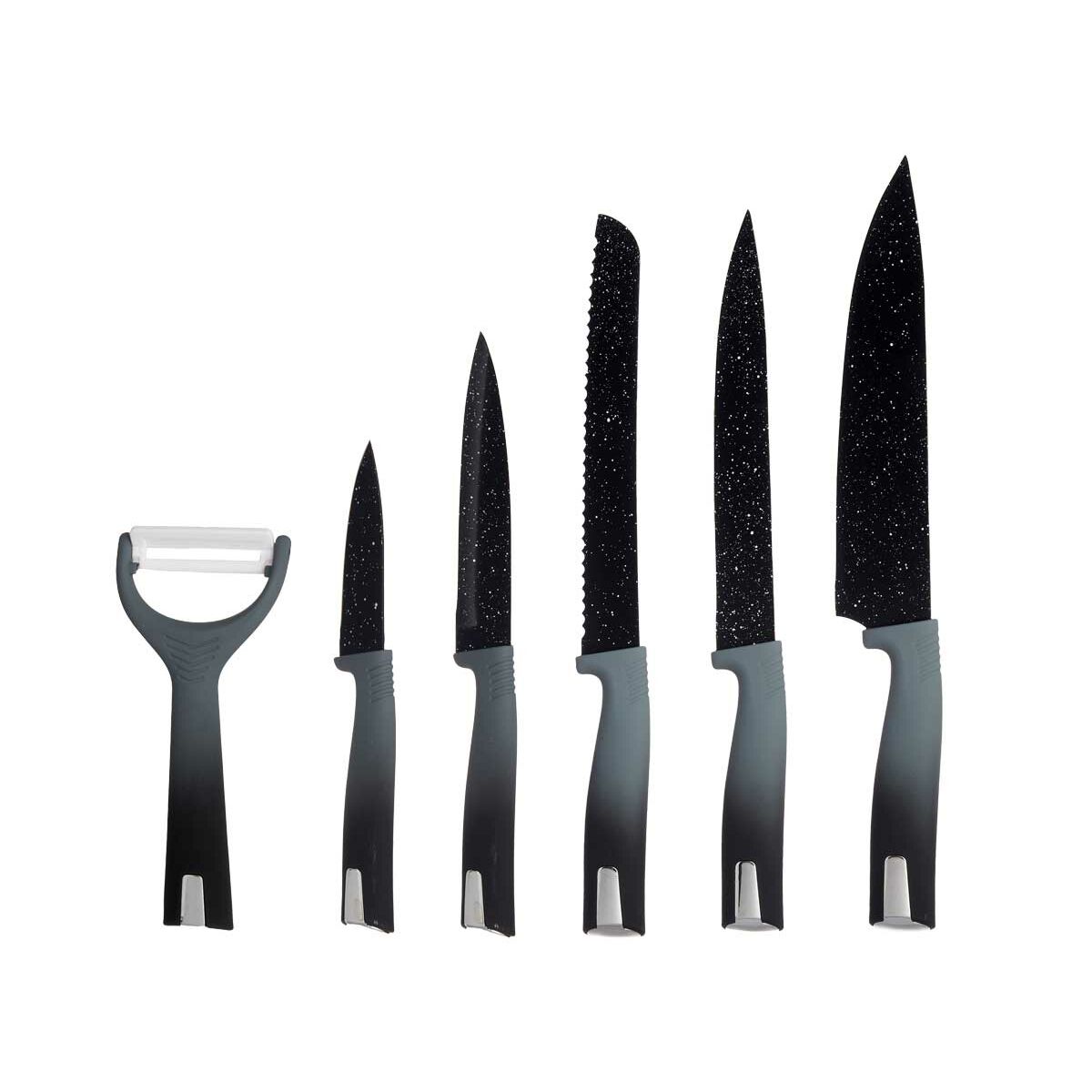 Set di Coltelli Kinvara Nero Acciaio inossidabile polipropilene 6 Pezzi (6 Unità) - Immagine 2