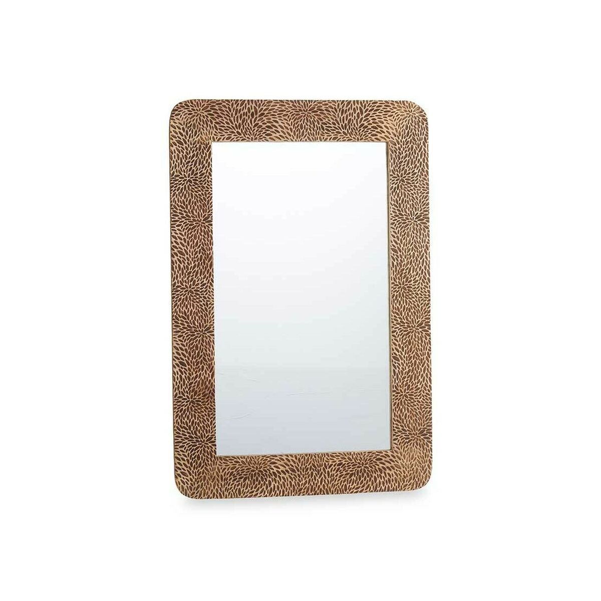 Specchio da parete Gift Decor Marrone Fogli 90 x 60 x 2 cm Rettangolare