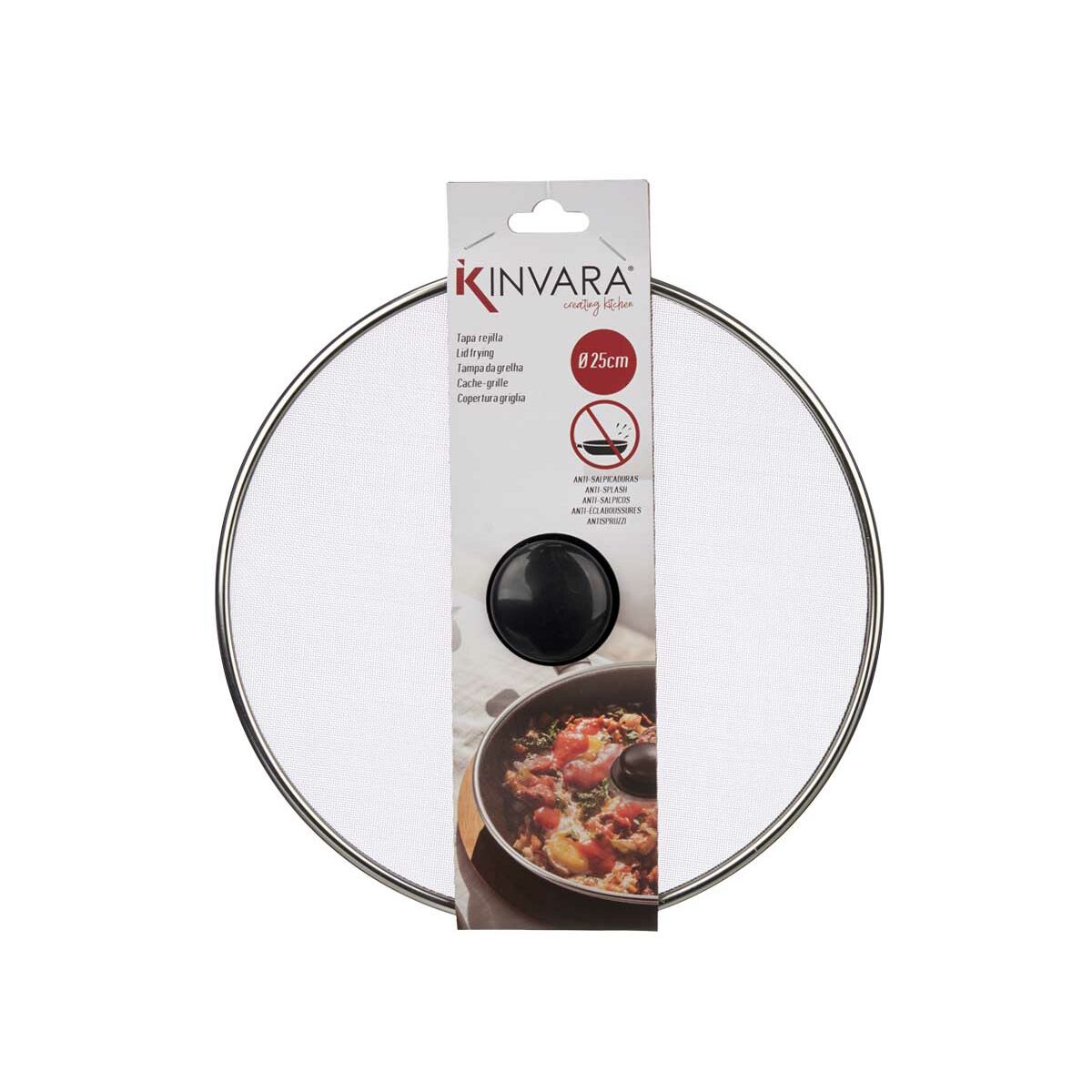 Coperchio per Padella Kinvara Metallo Acciaio 25 x 1 x 25 cm Griglia (24 Unità) - Immagine 3