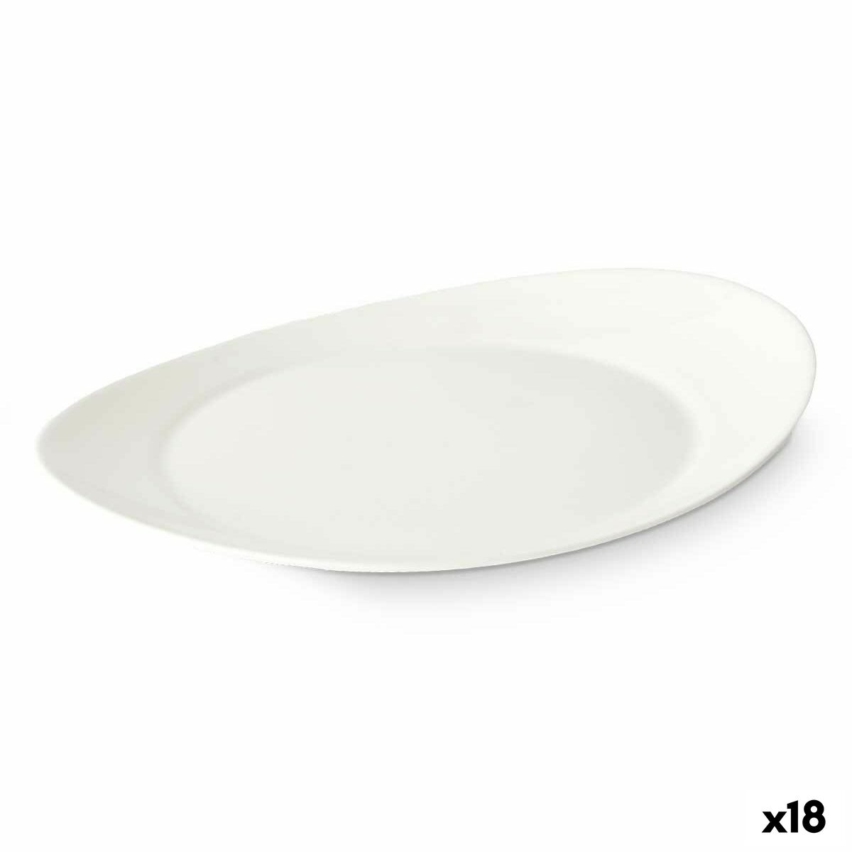 Piatto da pranzo Vivalto Bianco Vetro opalino 30,5 x 3 x 26 cm (18 Unità)