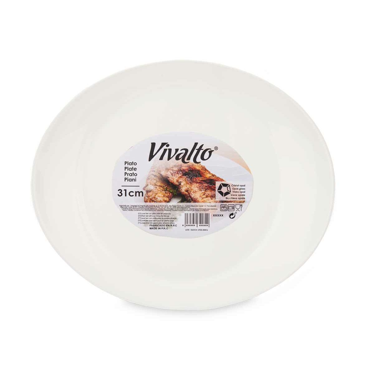 Piatto da pranzo Vivalto Bianco Vetro opalino 30,5 x 3 x 26 cm (18 Unità) - Immagine 3