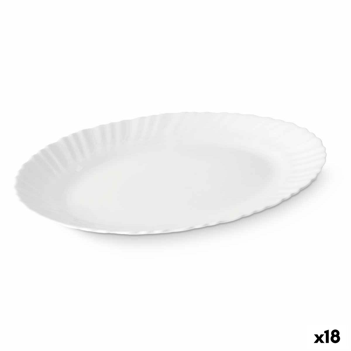 Teglia da Cucina Vivalto Bianco Vetro opalino 34 x 2,5 x 25 cm 35 x 2,5 x 25 cm (18 Unità)