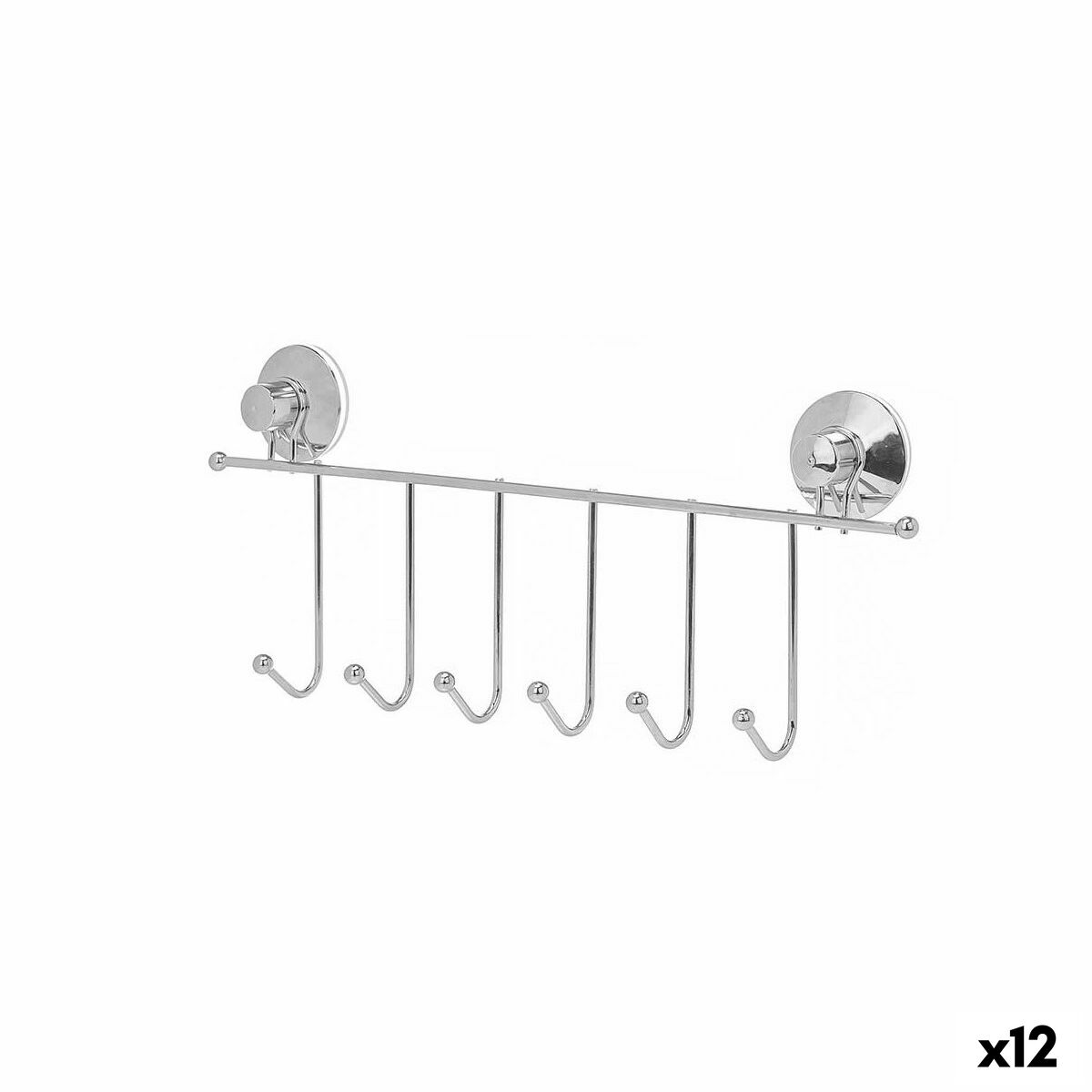 Appendiabiti per Porte Berilo Metallo Acciaio ABS 39 x 16 x 4,5 cm (12 Unità)