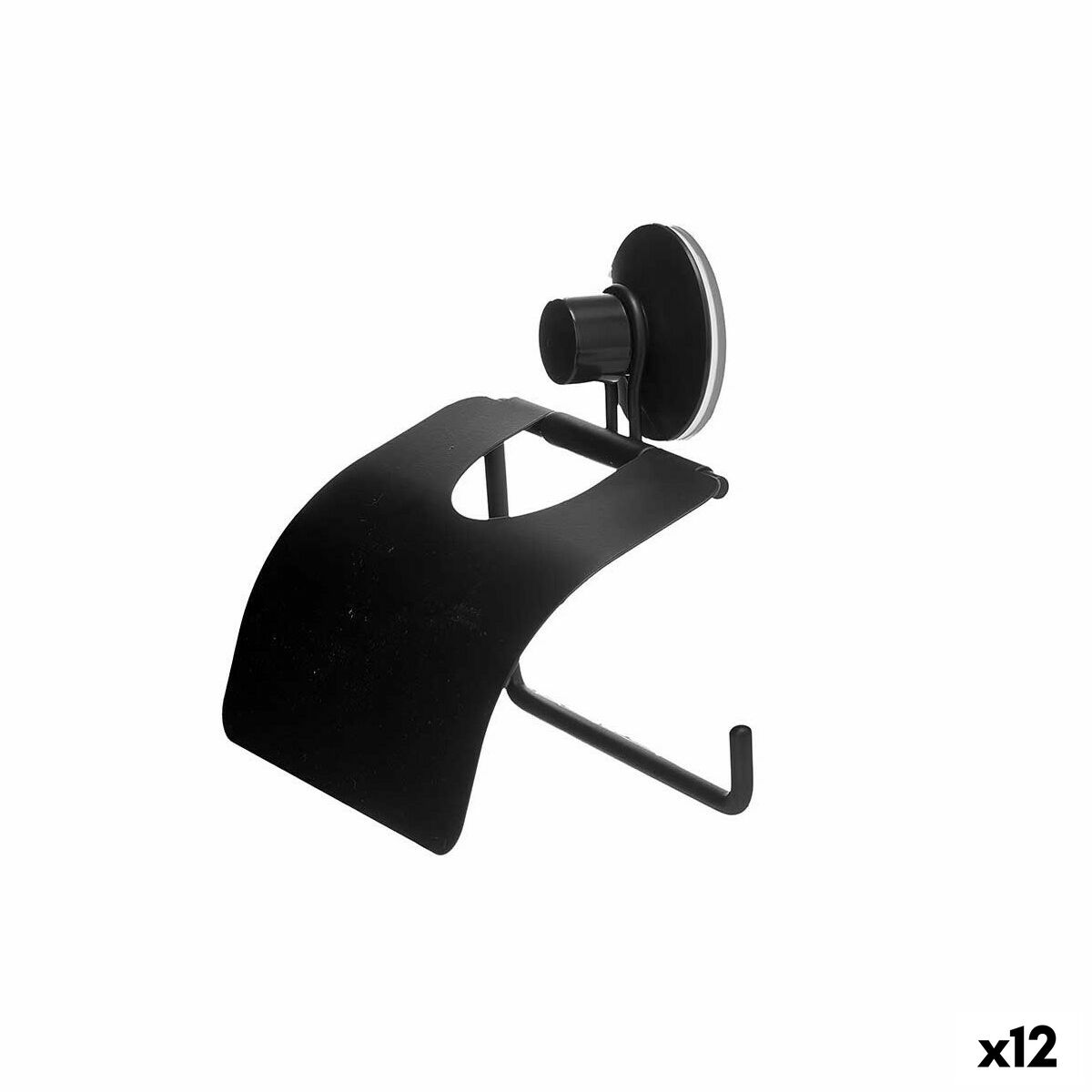 Portarotolo di Carta Igienica Berilo Nero Acciaio ABS 13,5 x 12 x 3 cm (12 Unità)