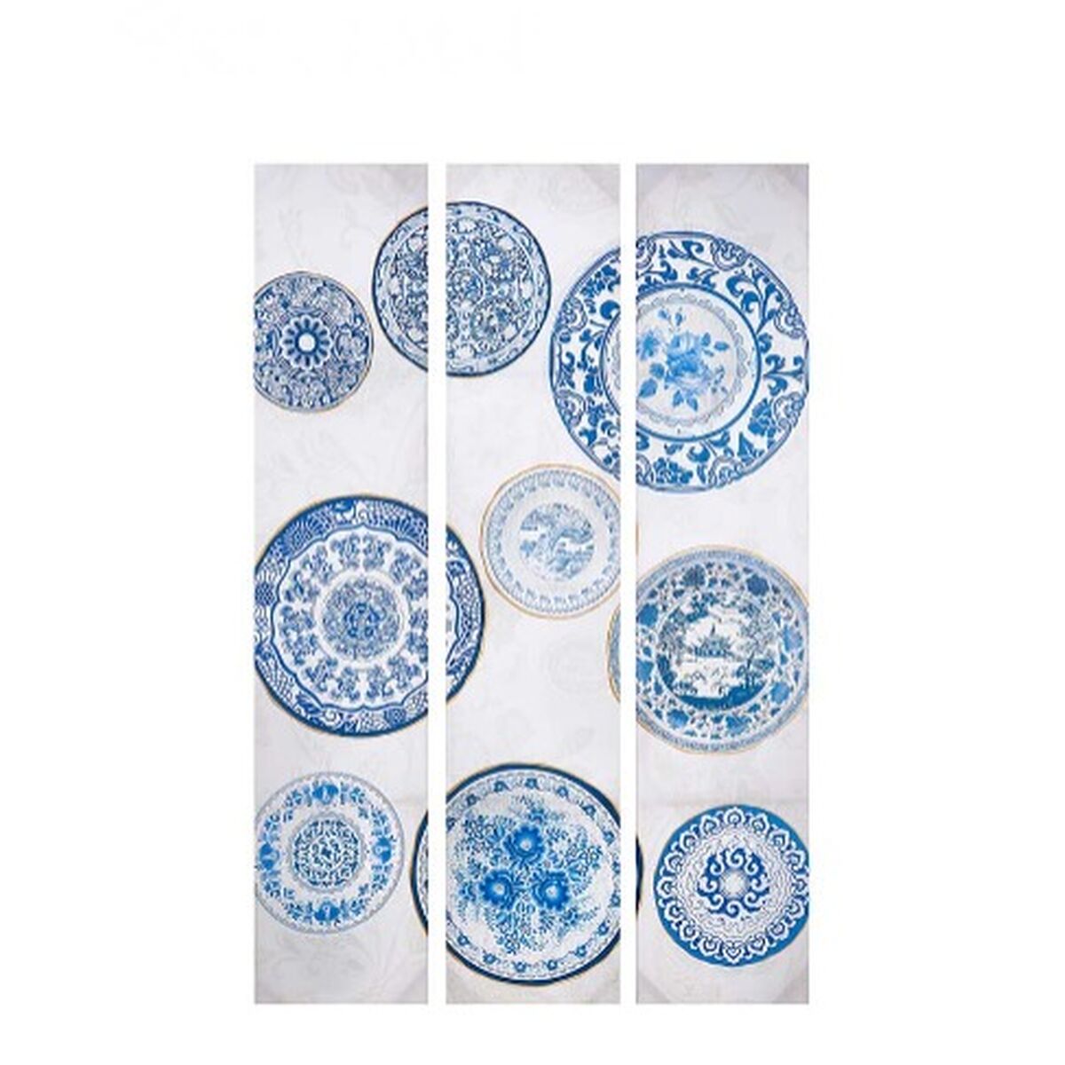 Paravento Gift Decor Azzurro Bianco Tela 122 x 2,5 x 180 cm 40 x 180 x 7 cm Piatto
