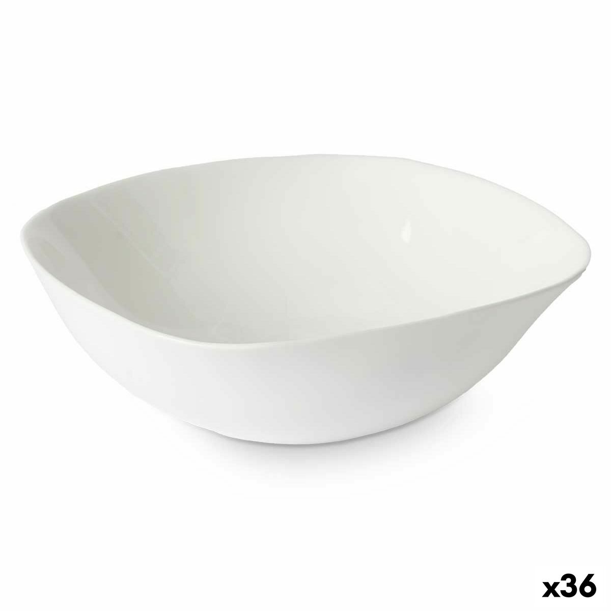 Ciotola Vivalto Bianco Vetro opalino Quadrato 17,5 x 6 x 17,5 cm (36 Unità)