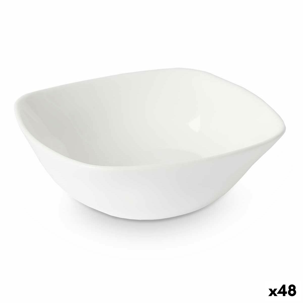 Ciotola per Aperitivi Vivalto Bianco Vetro opalino Quadrato 11 x 4 x 11 cm (48 Unità)