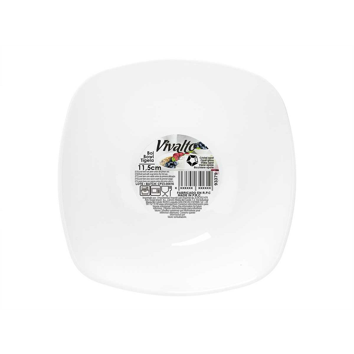 Ciotola per Aperitivi Vivalto Bianco Vetro opalino Quadrato 11 x 4 x 11 cm (48 Unità) - Immagine 3