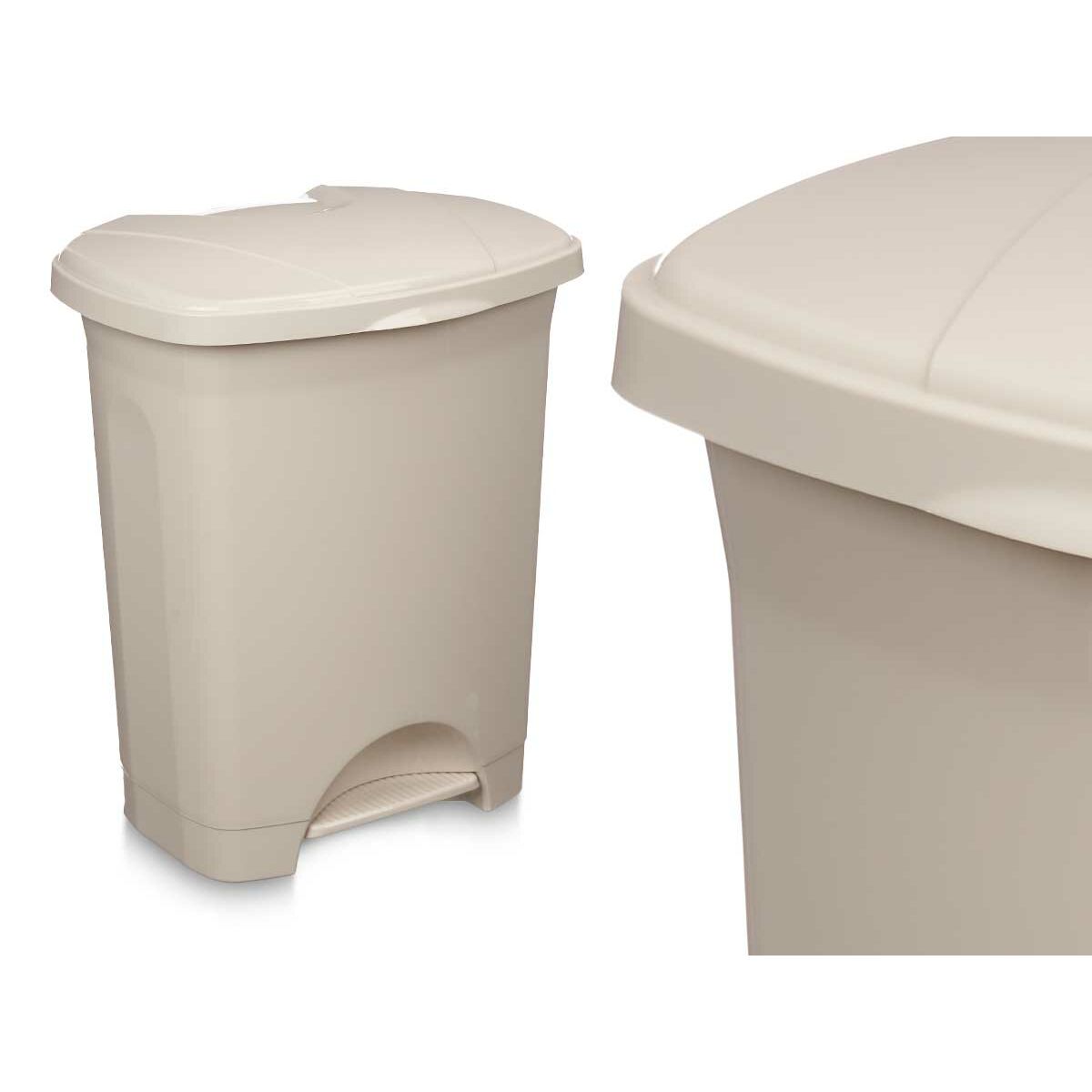 Cestino a pedale Beige Plastica 30 L (4 Unità) - Immagine 2