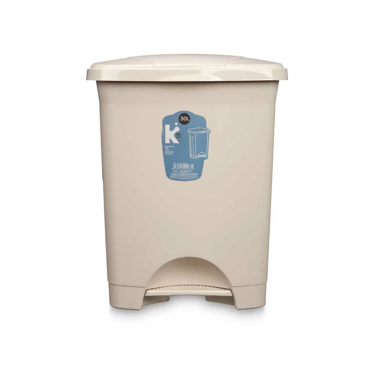 Cestino a pedale Beige Plastica 30 L (4 Unità) - Immagine 3