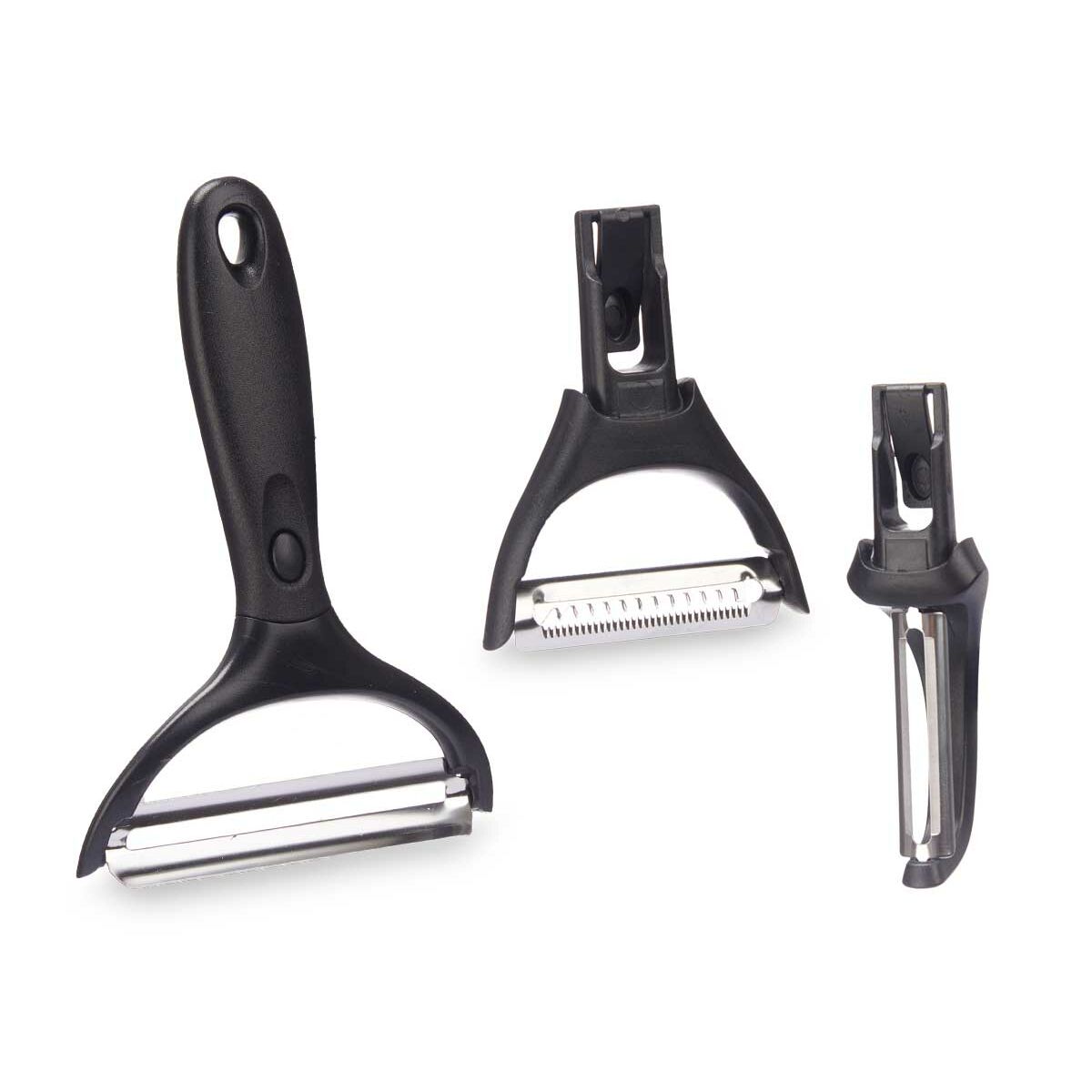 Set di Pelapatate Kinvara Metallo Acciaio inossidabile polipropilene ABS 14,5 x 22 x 2,5 cm Testine Intercambiabili 3 Pezzi (24  - Immagine 2