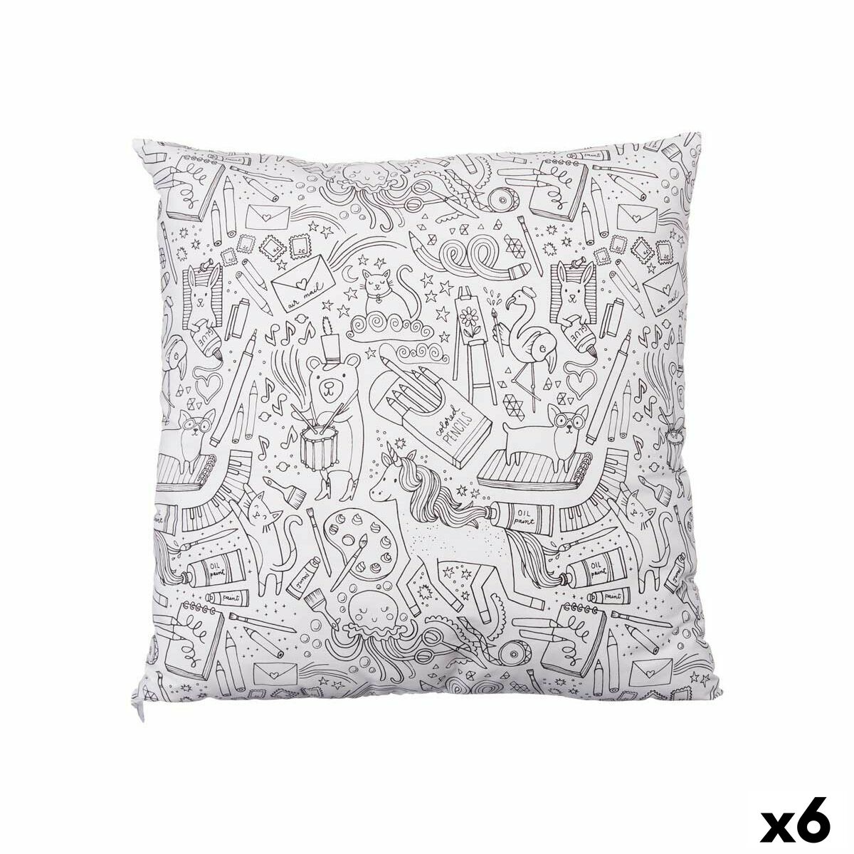 Cuscino Pincello Bianco Nero 43 x 13 x 43 cm Per dipingere (6 Unità)