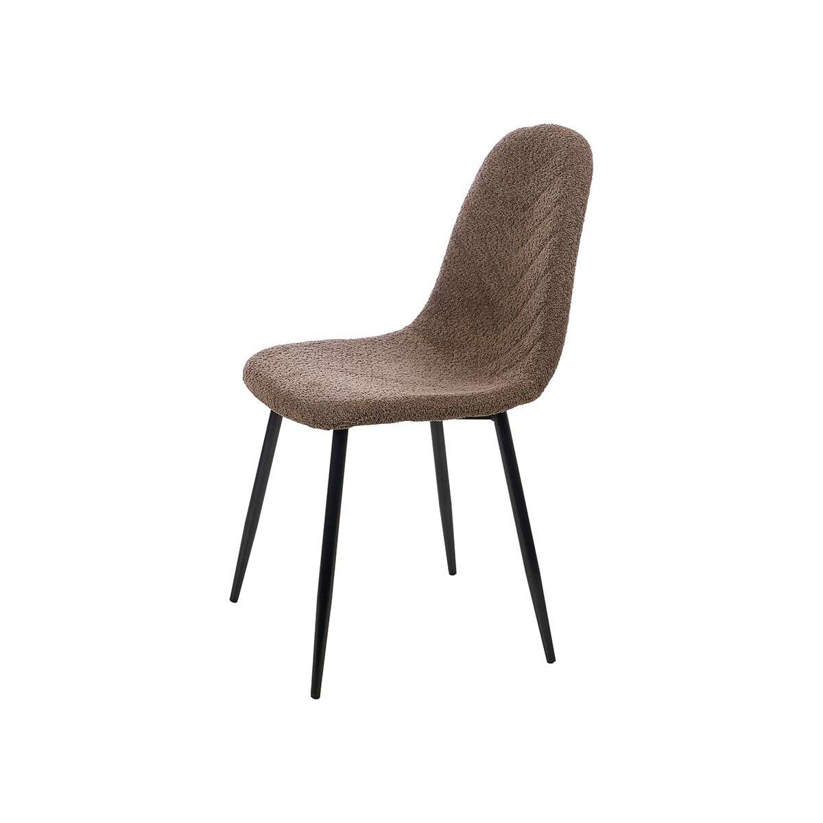 Sedia Gift Decor Marrone Metallo Stoffa Legno di polietilene Lana rasata 45 x 89 x 53 cm (4 Unità) - Immagine 2