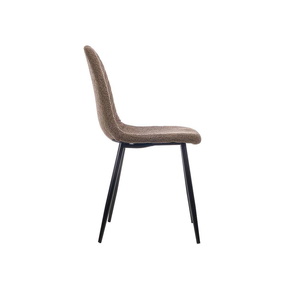 Sedia Gift Decor Marrone Metallo Stoffa Legno di polietilene Lana rasata 45 x 89 x 53 cm (4 Unità) - Immagine 4