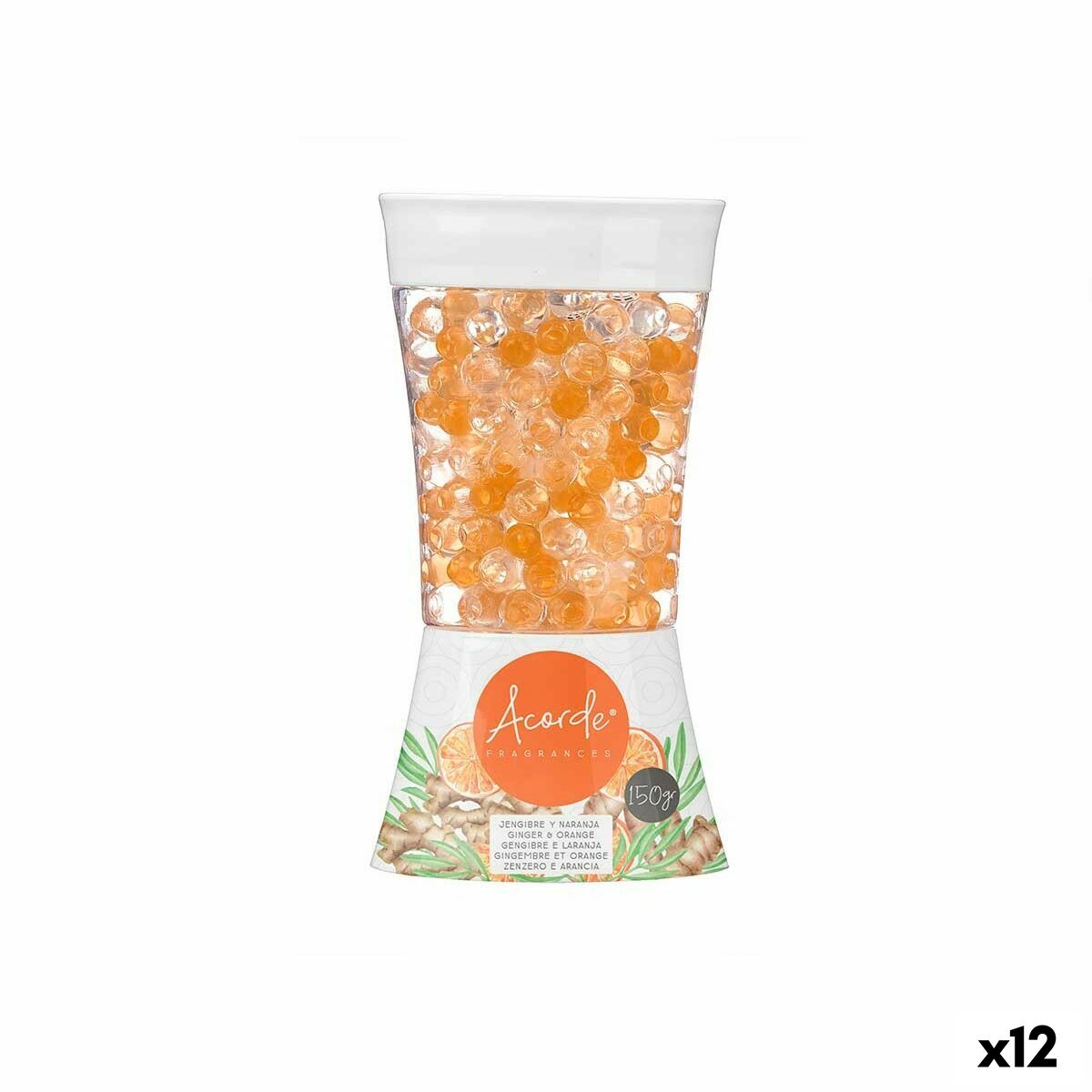 Deodorante per Ambienti Acorde Arancio Zenzero 150 g Gel (12 Unità)