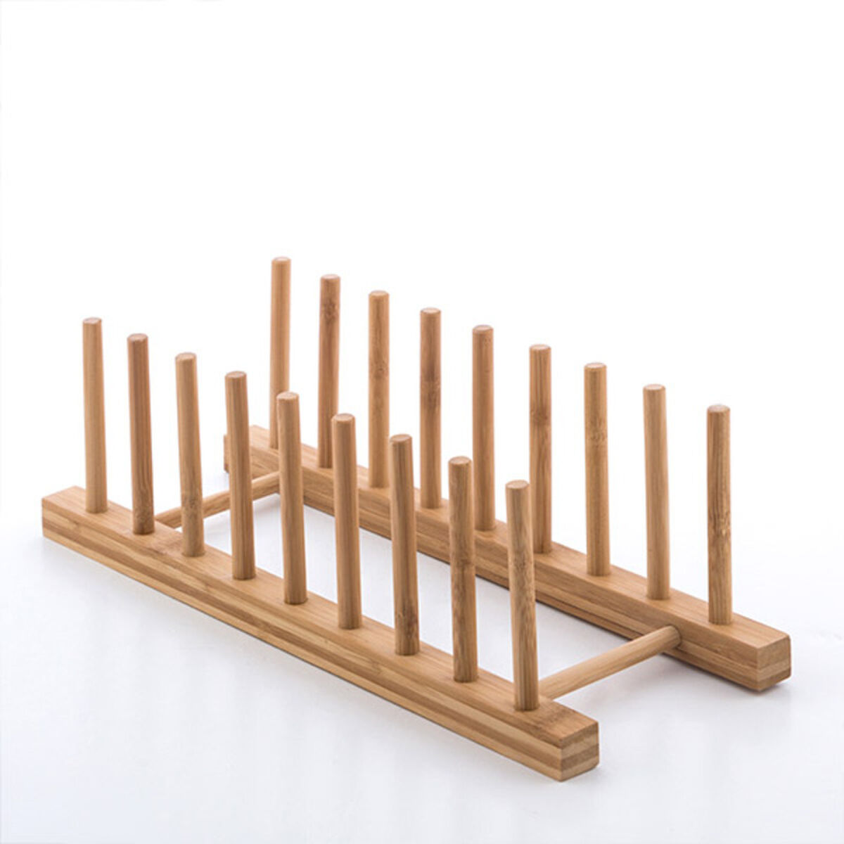 Portapiatti Naturale Bambù 34 x 12,5 x 12 cm - Immagine 2
