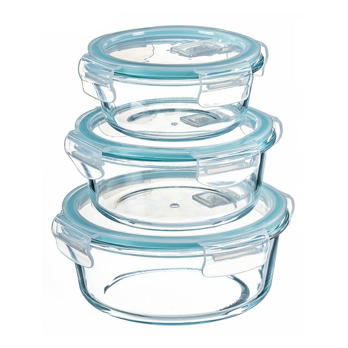 Set di Contenitori da Cucina Ermetici Impilabili Kozina Rotonda 3 Pezzi - Immagine 2