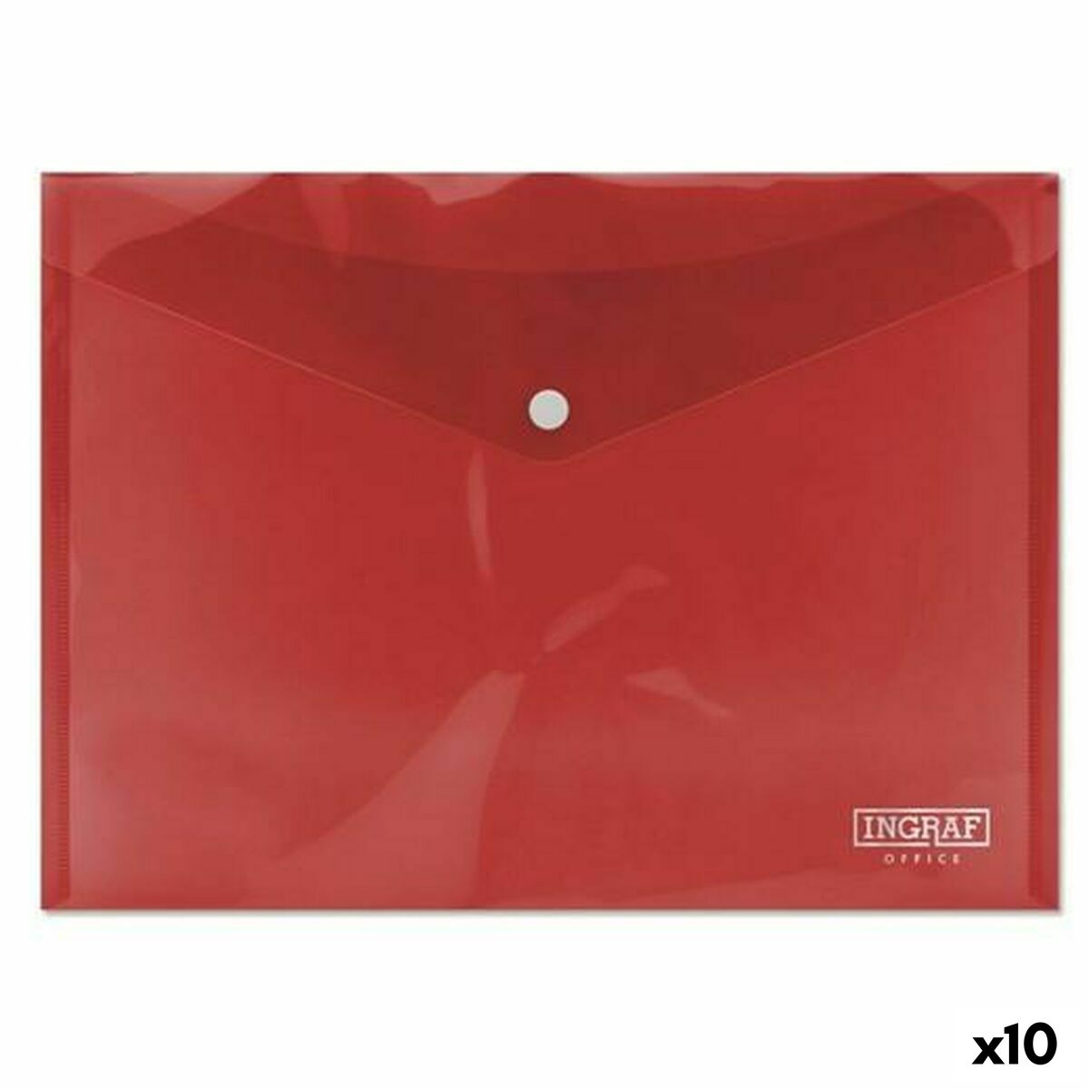 Portadocumenti Ingraf Plastica Rosso Spilla A4 (10 Unità) - Immagine 1