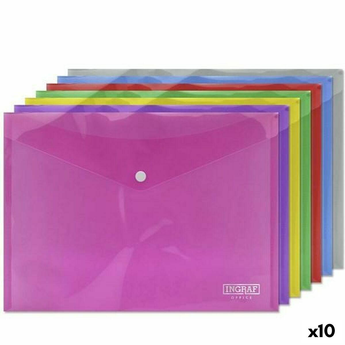 Portadocumenti Ingraf Plastica Multicolore Spilla A4 (10 Unità) - Immagine 1