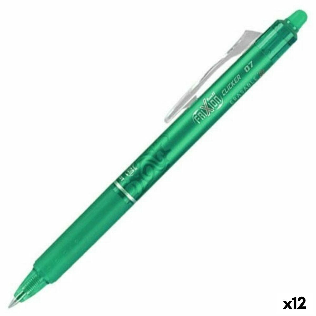 Penna Pilot Frixion Clicker Inchiostro cancellabile Verde 0,4 mm (12 Unità)