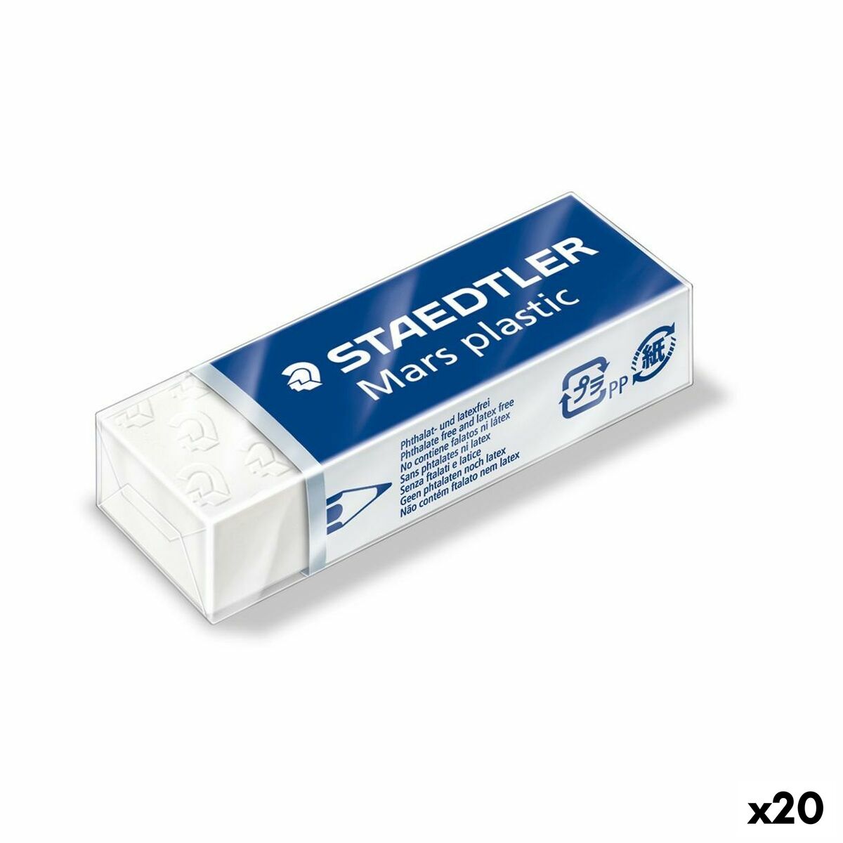 Gomma da cancellare Staedtler Bianco 6,5 x 2,3 x 1,3 cm (20 Unità)