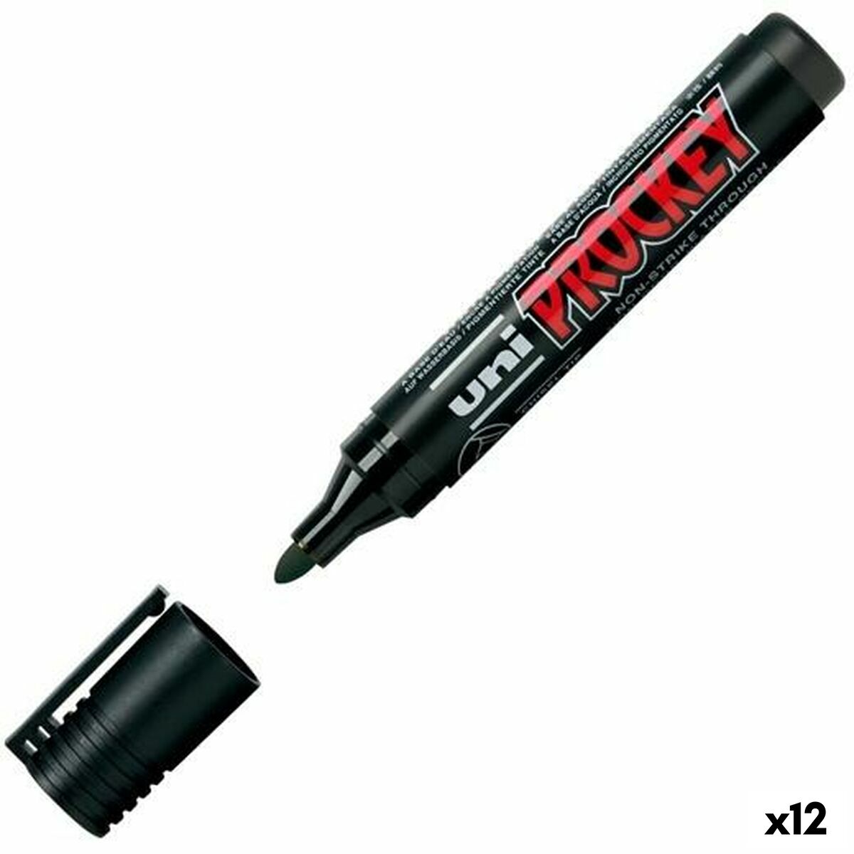 Pennarelli Uni-Ball Prockey PM-122 Nero (12 Unità)